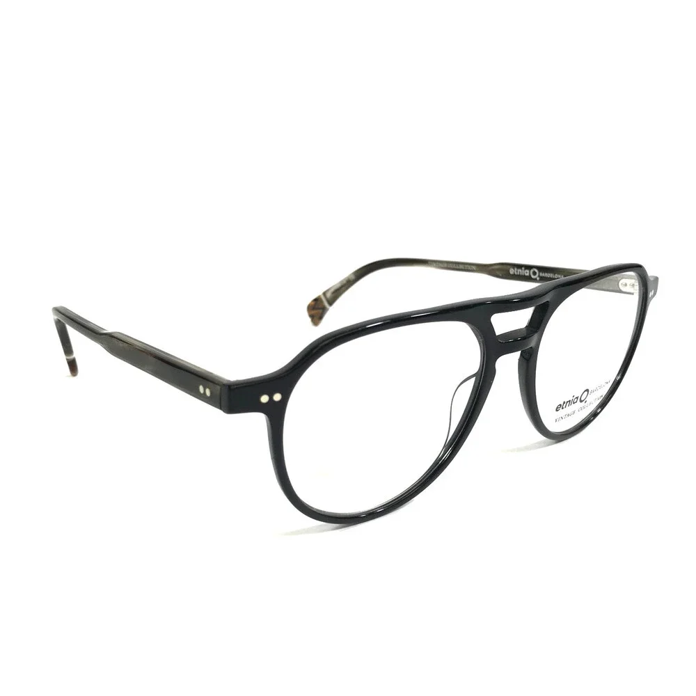 Etnia Barcelona Eyeglasses Frame ES MERCADAL BK Black Aviator Full Rim 52-17-145